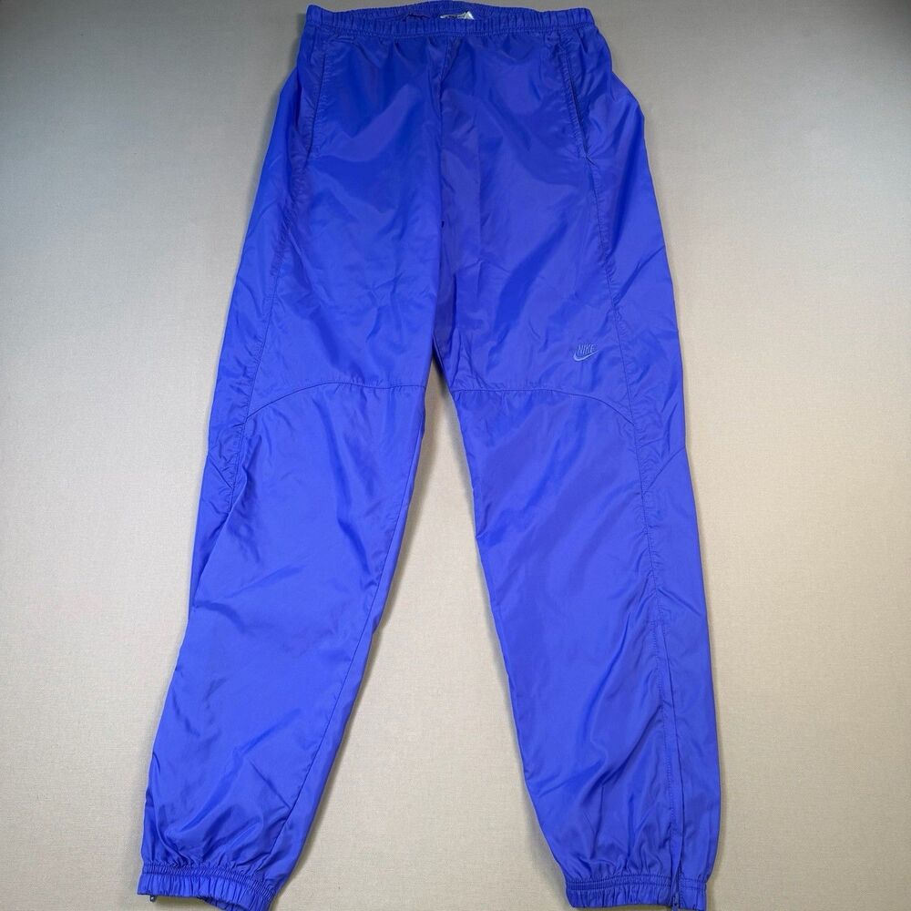 Vintage Nike Windbreaker Pants Mens M Blue Nylon Track Jogger Zip Ankle 80/90s